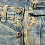 キャントバステム　大戦モデル　トップボタンホール　前立て部分　お尻中心　左右スソ　解体リペア　左右太ももの全面補強