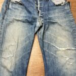 501XX　革パッチ？ビンテージ　ポケットスレキ新品交換　リベット両面再利用　左右太ももの全面補強