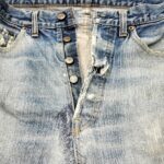 リーバイス501ビッグE　ビンテージ　前立ての解体リペア　比翼（ボタンホール下地）新品交換